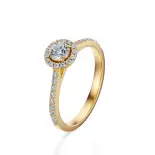 Pierścionek zaręczynowy złoty z diamentami